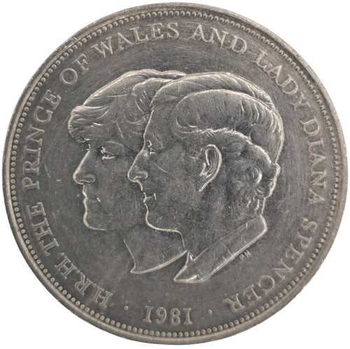 25 Pence 1981 Anglicko, Wedding of Prince Charles and Lady Diana (škrabance)