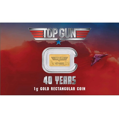 Investičné zlato - zlatá tehlička 3 Dollars 2026 Tuvalu 1g 999,9, 40 Years of Top Gun