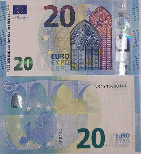 20 euro 2015 EU UNC Mario Draghi UC/U035D3 (Francúzsko)