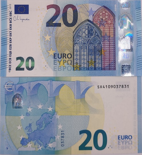 20 euro 2015 EU UNC, Christine Lagarde SX/S025D1 (Taliansko)