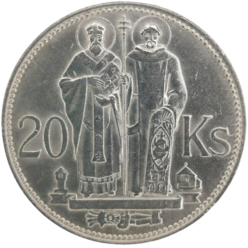 20 Koruna 1941 Slovenský štát, Cyril a Metód 