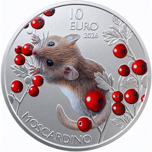 10 euro 2026 San Maríno BU farbená, Hazel Dormouse