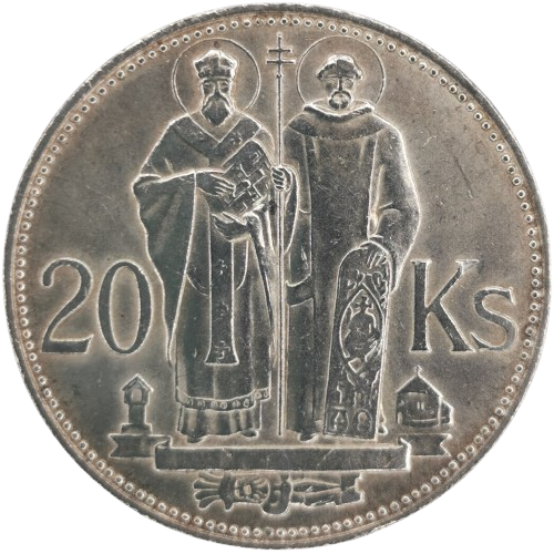 20 Koruna 1941 Slovenský štát, Cyril a Metód 