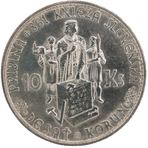 10 Koruna 1944 Slovenský štát, kríž na kaplnke 