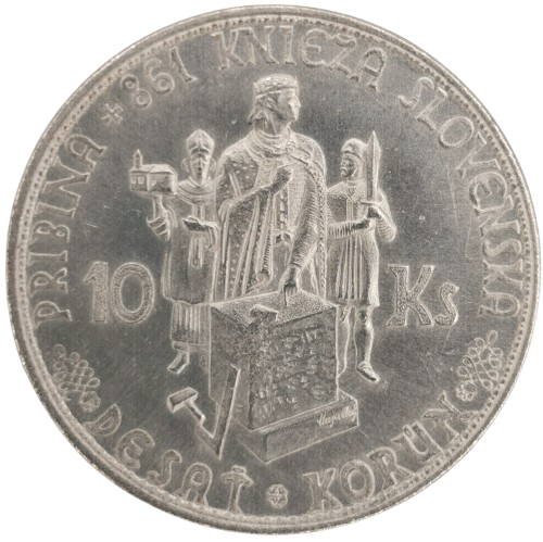 10 Koruna 1944 Slovenský štát, varianta bez krížu na kaplnke