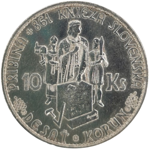 10 Koruna 1944 Slovenský štát, varianta bez krížu na kaplnke