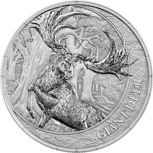 20 Dollars 2026 Libéria BU 1 Oz Ag, Megafauna -  Giant Deer