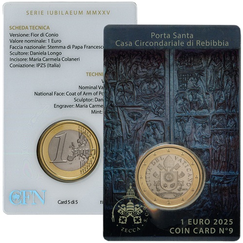 1 euro 2025 Vatikán BU karta č.9 - Holy Door Rebibbia Prison