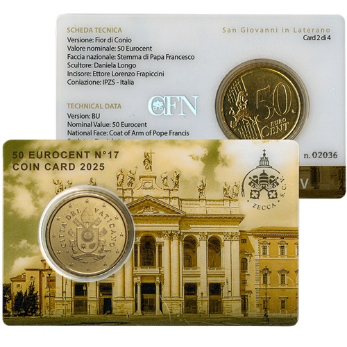 50 Cent 2025 Vatikán BU karta č.17 Basilicas - Saint John Lateran