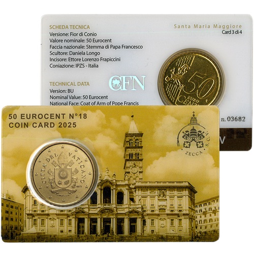 50 Cent 2025 Vatikán BU karta č.18 Basilicas - Saint Mary Major's