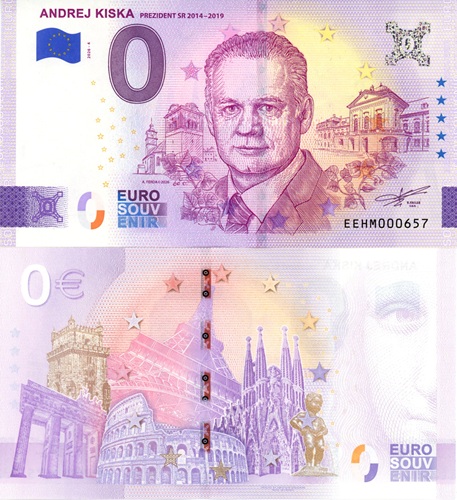 0 euro suvenír 2026/4 Slovensko UNC, Andrej Kiska (ND)