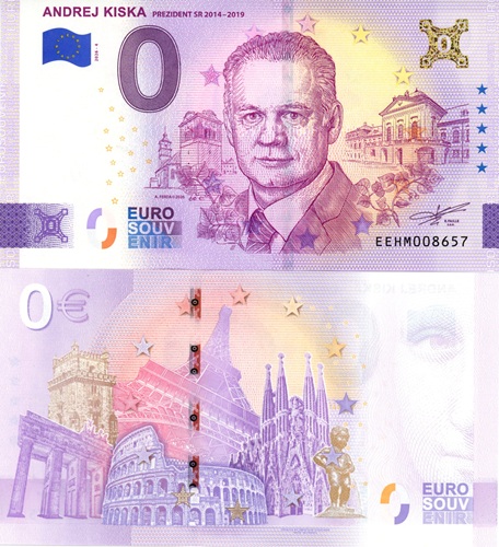 0 euro suvenír 2026/4 Slovensko UNC, Andrej Kiska (zlatý hologram)