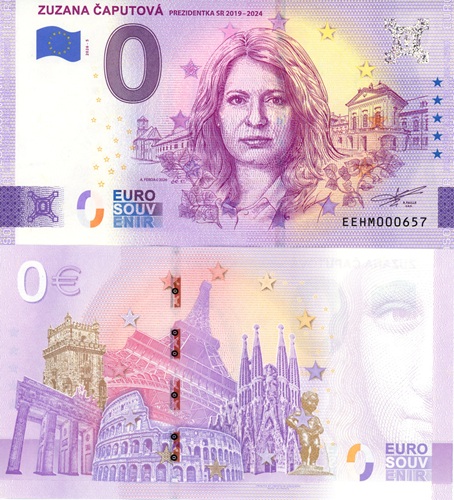 0 euro suvenír 2026/5 Slovensko UNC, Zuzana Čaputová (ND)
