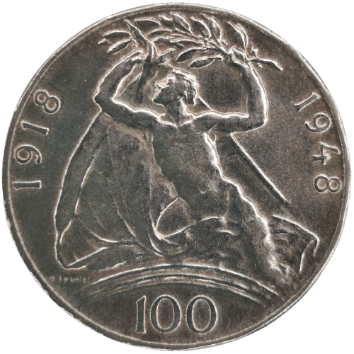 100 Koruna 1948 Československo, 30. výročie vzniku ČSR 