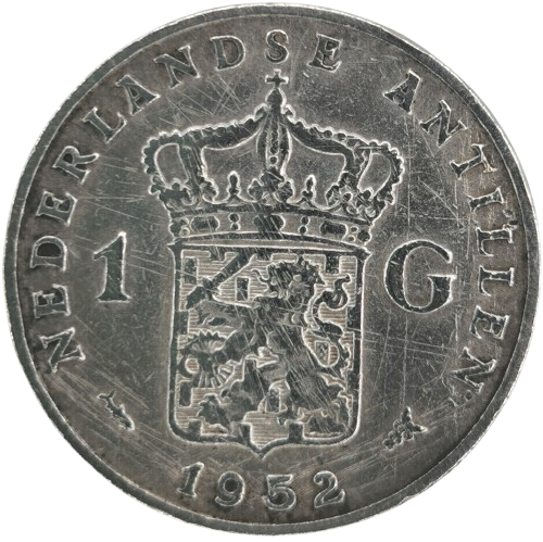1 Gulden 1952 Holandsko, Juliana (škrabance)