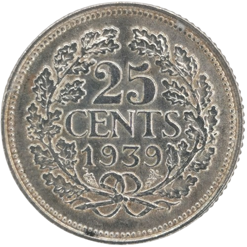 25 Cents 1939 Holandsko, Wilhelmina