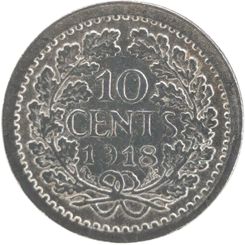 10 Cents 1918 Holandsko, Wilhelmina 