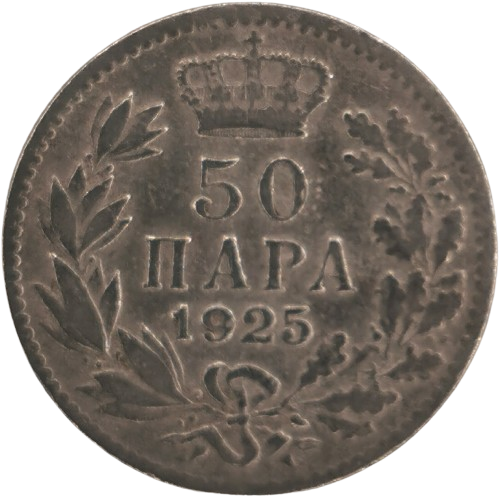 50 Para 1925 Juhoslávia, Alexander I.