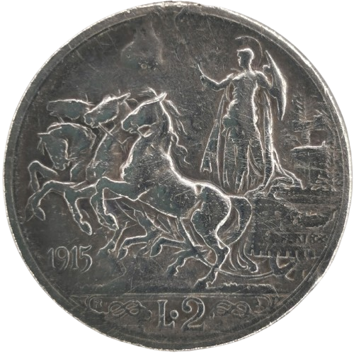 2 Lire 1915 Taliansko, Viktor Emanuel III.