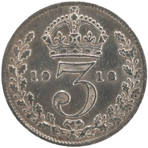 3 Pence 1918 Anglicko, Juraj V.