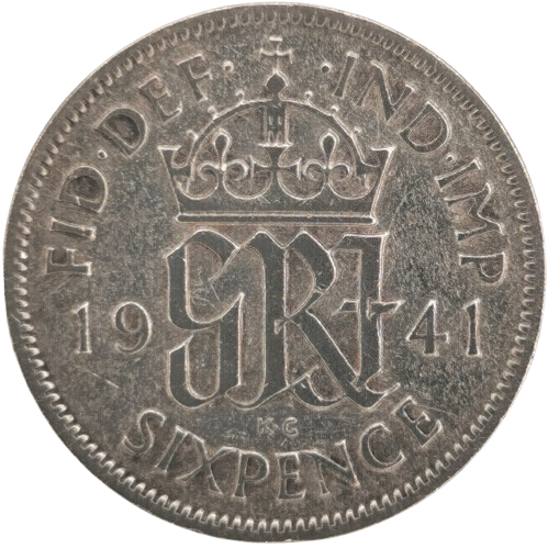 6 Pence 1941 Anglicko, Juraj VI.