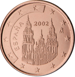 2 cent Španielsko 2000 ob.UNC