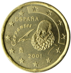 20 CENT 2001 Španielsko ob.UNC