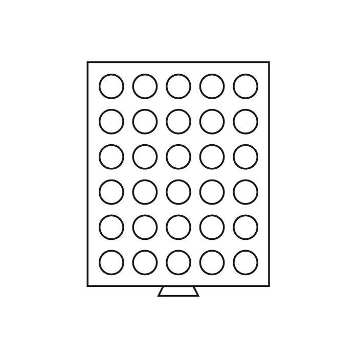 Mincový box MB na 30 kruhových otvorov pre Ø 34 mm, šedý (MBG30R/34)
