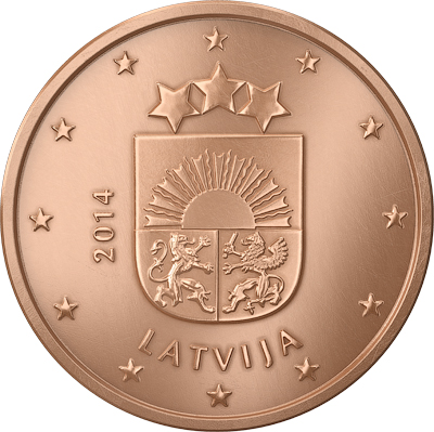 5 cent 2014 Lotyšsko ob.UNC