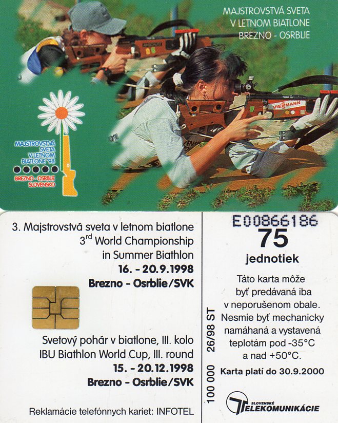 Tel.Karta, 1998, Slovensko, ST, biatlon (26/98)