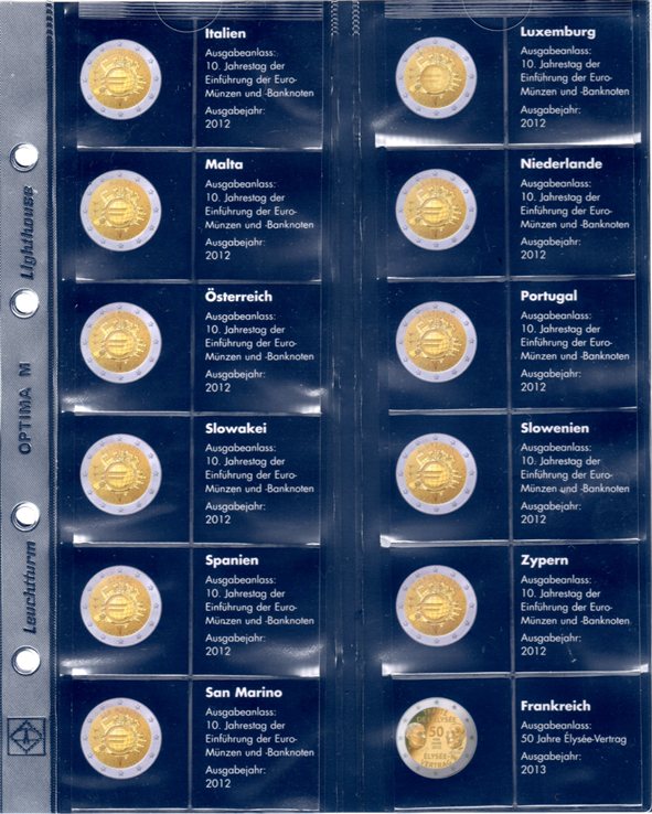 Doplňujúce listy OPTIMA, 2 euro mince Europa 2013 (CLOP2EUROJIN13)