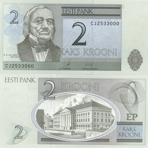 2 Kroni 2007 Estónsko UNC séria CJ
