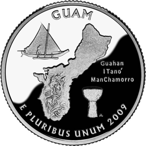 Quarter Dollar 2009 P USA UNC Guam
