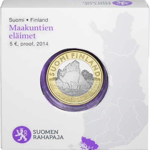 5 euro 2014 Fínsko PROOF Finland Proper