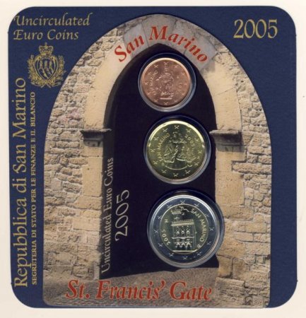 San Marino Minikit 2005 2 Cent + 20 Cent + 2 Euro