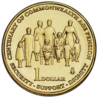 Dollar 2009 Austrália  UNC Age Pension