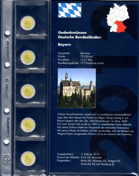 List OPTIMA na 5x 2 euro Nemecko 2012 (OPTIMAMD12B)