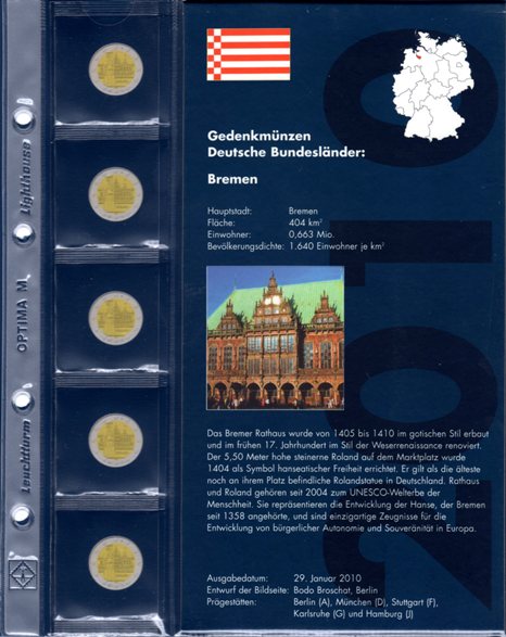 List OPTIMA na 5x 2 euro Nemecko 2010 (OPTIMAMD10B)