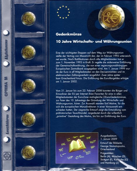 List OPTIMA na 5x 2 euro Nemecko 2009 HMU (OPTIMAMD09HMU)