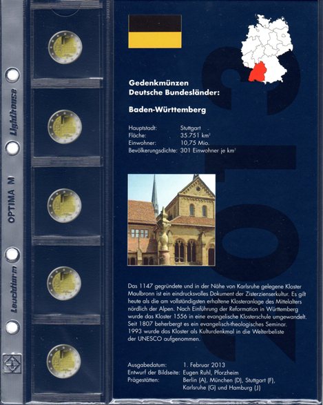 List OPTIMA na 5x 2 euro Nemecko 2013 (OPTIMAMD13B)