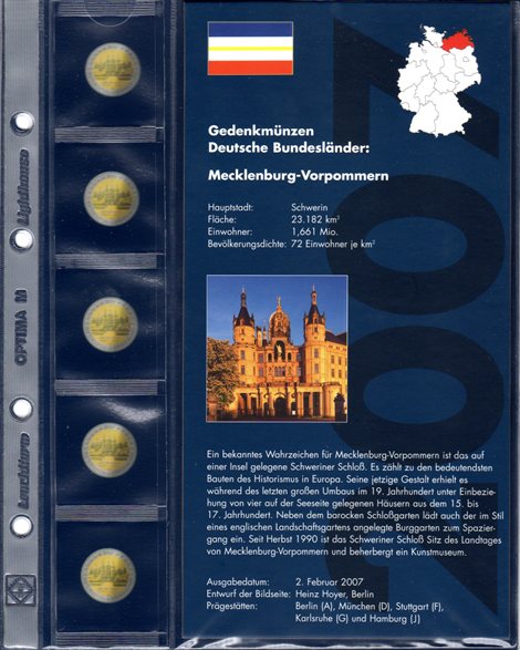 List OPTIMA na 5x 2 euro Nemecko 2007 (OPTIMAMD07M)