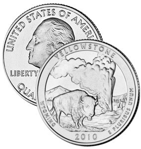1/4 Dollar 2010 D USA Yellowstone
