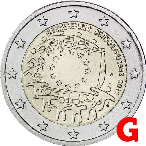 2 euro 2015 Nemecko G cc.UNC Európska vlajka
