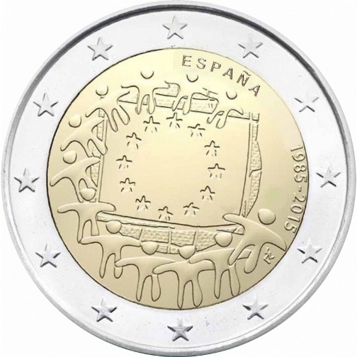 2 euro 2015 Španielsko cc.UNC Európska vlajka