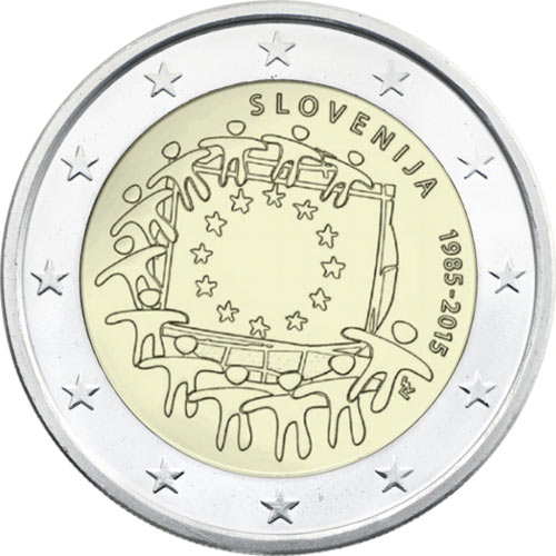 2 euro 2015 Slovinsko cc.UNC Európska vlajka