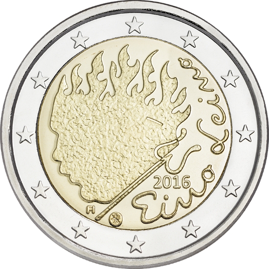 2 euro 2016 Fínsko cc.UNC Eino Leino
