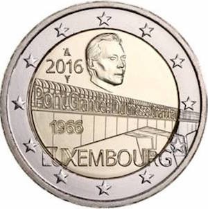 2 euro 2016 Luxembursko cc.UNC most veľkovojvodkyne Charlotte