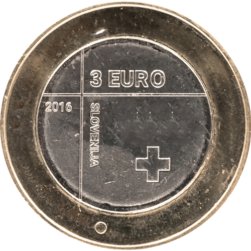 3 euro 2016 Slovinsko cc.UNC Červený kríž
