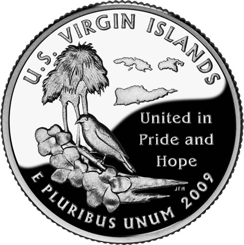 Quarter Dollar 2009 P USA UNC Virgin Islands